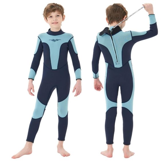 Seaskin 3mm Wetsuit for Kids and Youth Back Zip Full Shorty Wetsuit 10 - Picture 1 of 7